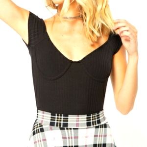 NWT off shoulder black body suit XL
